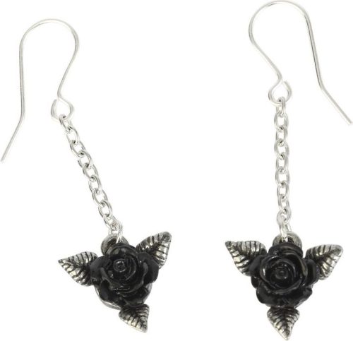 Alchemy Gothic Black Rose Droppers sada náušnic cerná/stríbrná