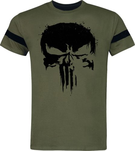 The Punisher Skull - Flock Tričko zelená