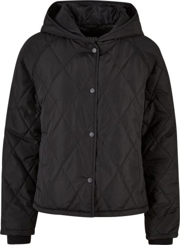 Urban Classics Ladies Oversized Diamond Quilted Hooded Jacket Bunda černá