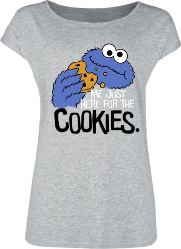 Sesame Street Me Just Here For Cookies Dámské tričko šedá