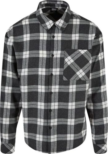 Urban Classics Boxy Dark Checked Shirt Košile šedá/bílá