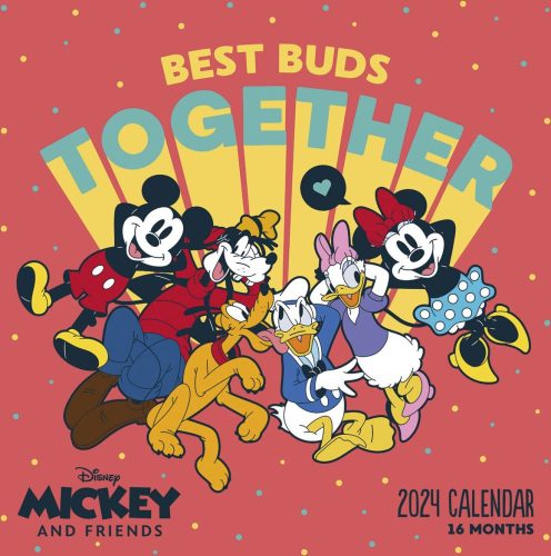 Mickey & Minnie Mouse Kalendář na zeď 2024 Nástenný kalendář vícebarevný