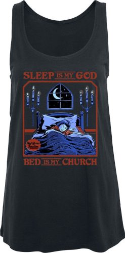 Steven Rhodes Sleep is my God - Bed is my Church Dámský top černá