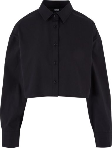 Urban Classics Ladies Cropped Oversized Blouse Dámská halenka černá