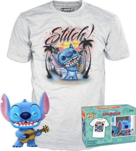 Lilo & Stitch Ukulele Stitch - POP! & Tee (Flocked) Vinyl Figur 1044 Sberatelská postava standard