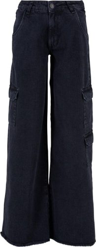 Urban Classics Ladies Mid Waist Cargo Denim Pants Cargo kalhoty černá