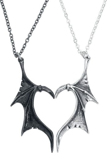 Alchemy Gothic Demon Wings Sweetheart Náhrdelník - řetízek cerná/stríbrná