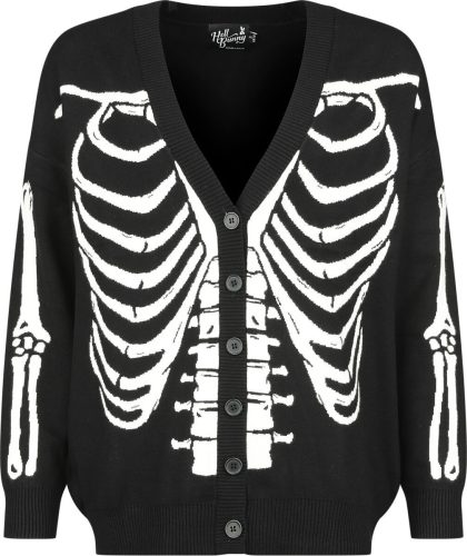 Hell Bunny Skeleton Cardigan Dámský pletený top cerná/bílá