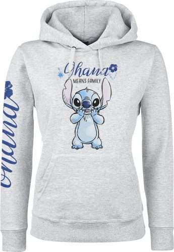 Lilo & Stitch Ohana Dámská mikina s kapucí šedá