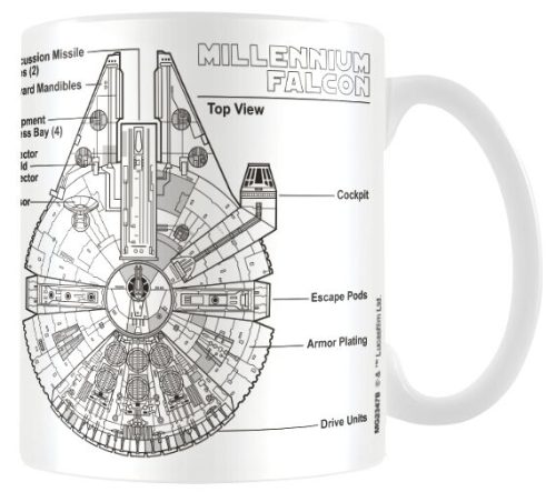 Star Wars Millennium Falcon Sketch Hrnek bílá