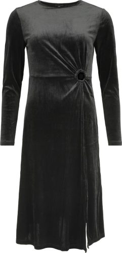 QED London Velvet Keyhole Side Split Dress Šaty černá