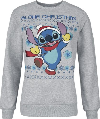 Lilo & Stitch Aloha Christmas Dámská mikina šedá