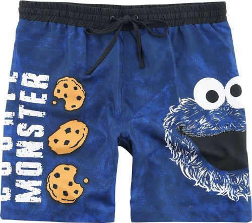 Sesame Street Cookie Monster - Face Pánské plavky modrá