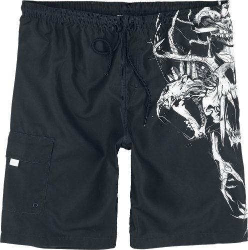 Gothicana by EMP Animal Skull Swim Shorts Pánské plavky černá