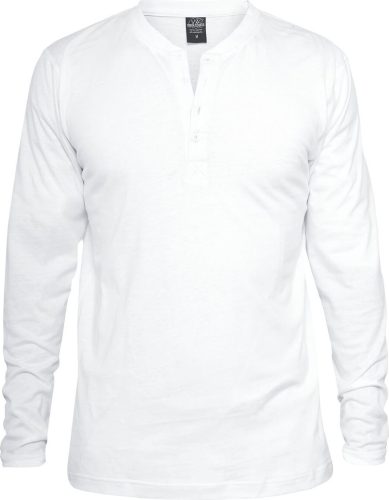 Urban Classics Basic Henley Tričko s dlouhým rukávem bílá