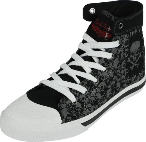 Rock Rebel by EMP High Sneaker with Skull Allover Print tenisky černá