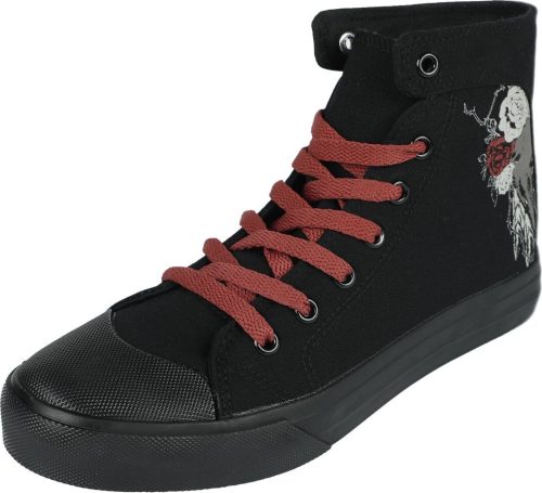 Black Premium by EMP Sneaker With Rose and Skull Print tenisky černá