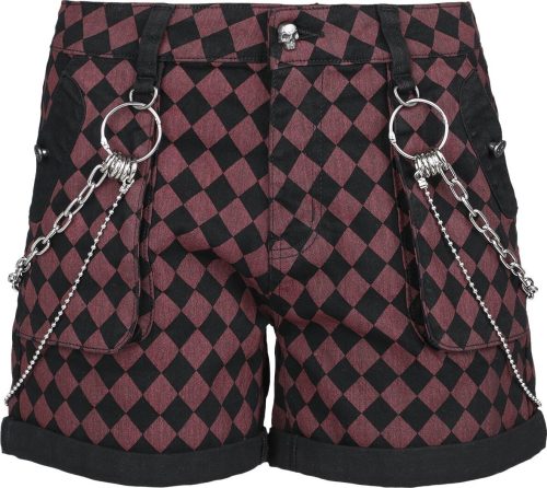 Rock Rebel by EMP Checkerboard Shorts Dámské šortky cervená/cerná