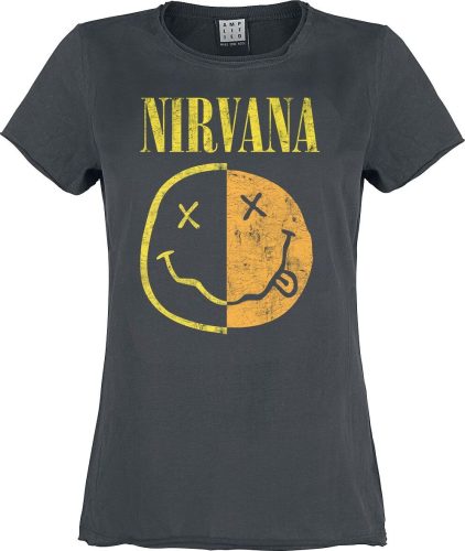 Nirvana Amplified Collection - Spliced Smiley Dámské tričko charcoal