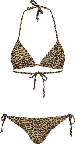 Urban Classics Dámské bikiny Leo Bikini hnedá/cerná