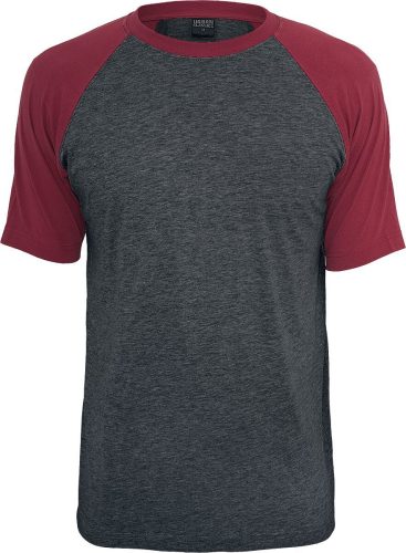 Urban Classics Raglan Contrast Tee Tričko charcoal/burgundská cerven