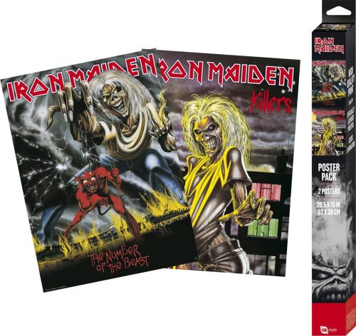 Iron Maiden Set 2 Chibi Posters 52x38 - Killers/Number of the Beast plakát vícebarevný