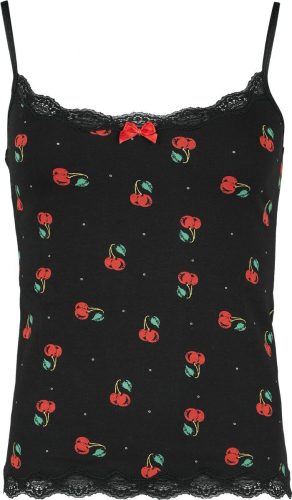 Pussy Deluxe Cherries Classic Top Dámský top cerná/cervená