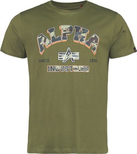 Alpha Industries College Camo T Tričko zelená