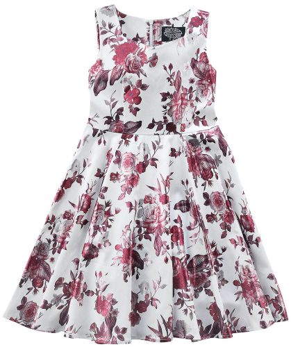 H&R London Metalické šaty Aphrodite detské šaty šedobílá/růžová