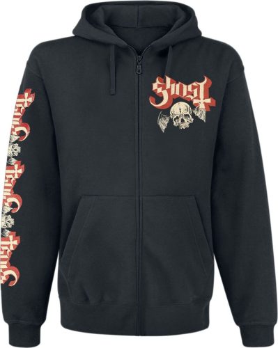 Ghost Distressed Papa Skull Mikina s kapucí na zip černá