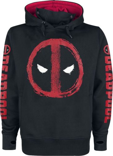 Deadpool Symbol - Destroyed Mikina s kapucí cerná/cervená