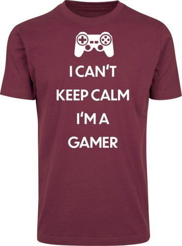 Sprüche I Can't Keep Calm. I'm A Gamer Tričko tmavě červená