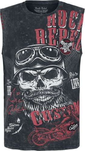 Rock Rebel by EMP Washed Tank with Print Tank top černá