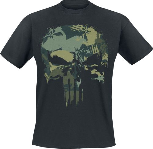 The Punisher Camo Skull Tričko černá