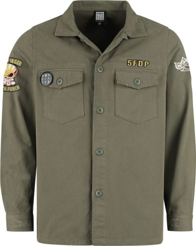 Five Finger Death Punch FFDP Military Shirt - Shacket Košile khaki