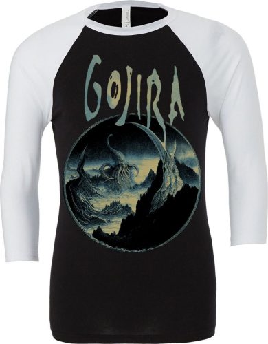 Gojira Sea Creature Raglan Baseball tričko s dlouhým rukávem cerná/bílá