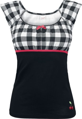 Pussy Deluxe Evie Shirt Plaid Dámské tričko cerná/bílá