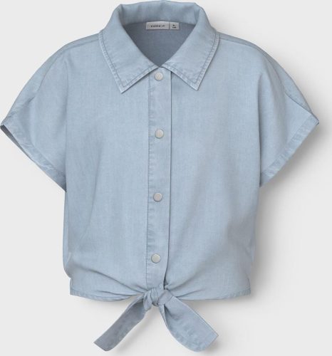 name it Denimová košile NKFClara s krátkými rukávy Dětské tričko světle modrá