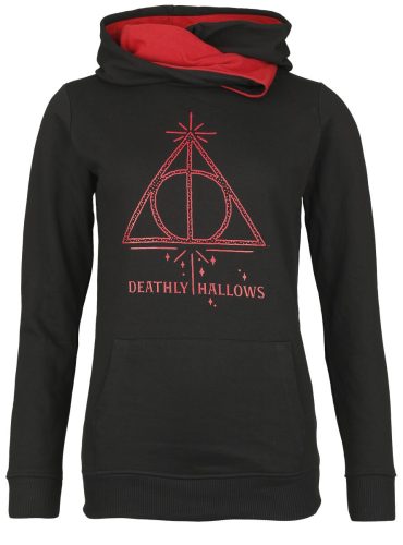 Harry Potter Deathly Hallows Dámská mikina s kapucí cerná/cervená