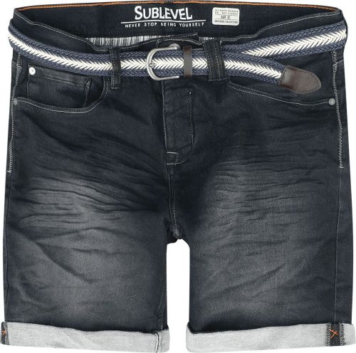 Sublevel Denim Pánské bermudy Džínsové šortky černá