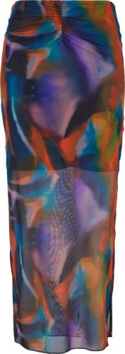 Urban Classics Ladies AOP Mesh Tube Skirt Maxi sukně vícebarevný
