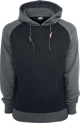 Urban Classics Raglan Contrast Hoody Mikina s kapucí cerná/uhlová