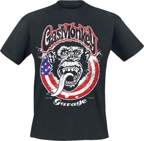 Gas Monkey Garage USA Flag Tričko černá