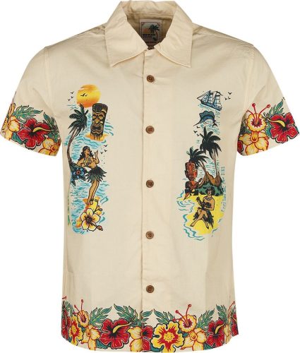 King Kerosin Honolulu Tropical Hawaiian Style Shirt Košile přírodní