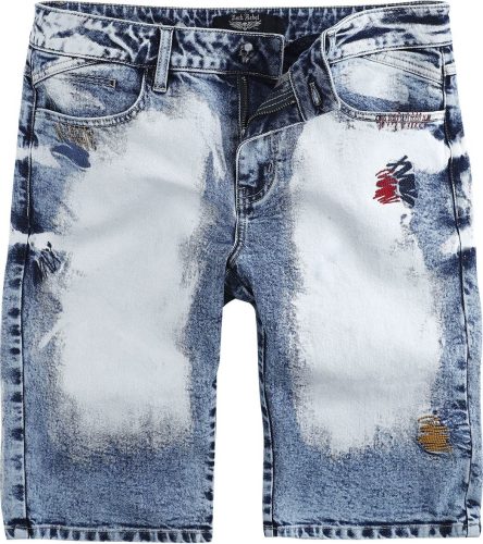 Rock Rebel by EMP Shorts With Bleached Details Kraťasy modrá