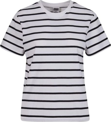 Urban Classics Ladies Striped Boxy Tee Tričko cerná/bílá