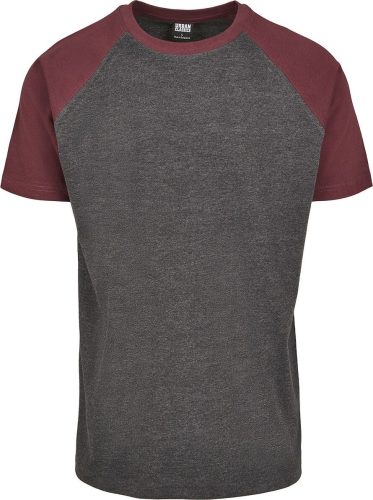 Urban Classics Raglan Contrast Tee Tričko charcoal/burgundská cerven