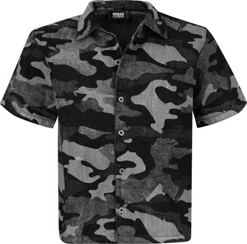 Urban Classics Laser Camo Printed Boxy Shirt Košile cerno maskácová