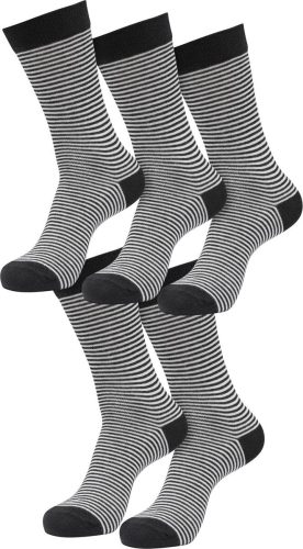 Urban Classics Fine Stripe Socks 5-Pack Ponožky cerná/špinave bílá