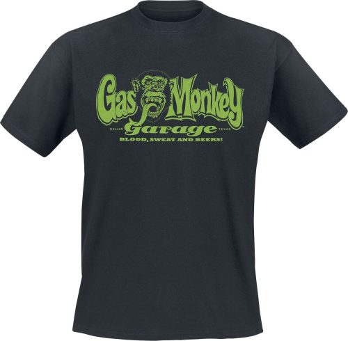 Gas Monkey Garage Green Script Tričko černá